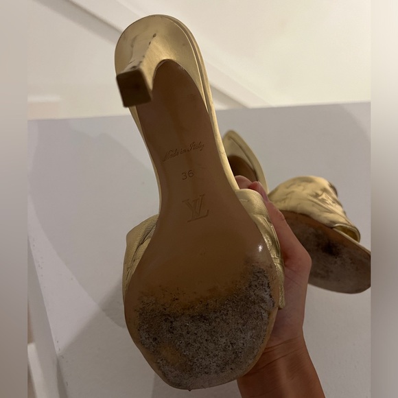 Louis Vuitton Revival Gold Mules - Picture 6 of 6